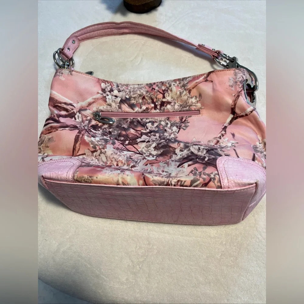 Kings PINK Floral Shoulder Bag Pink Satin Purse Y2K - Picture 9 of 9